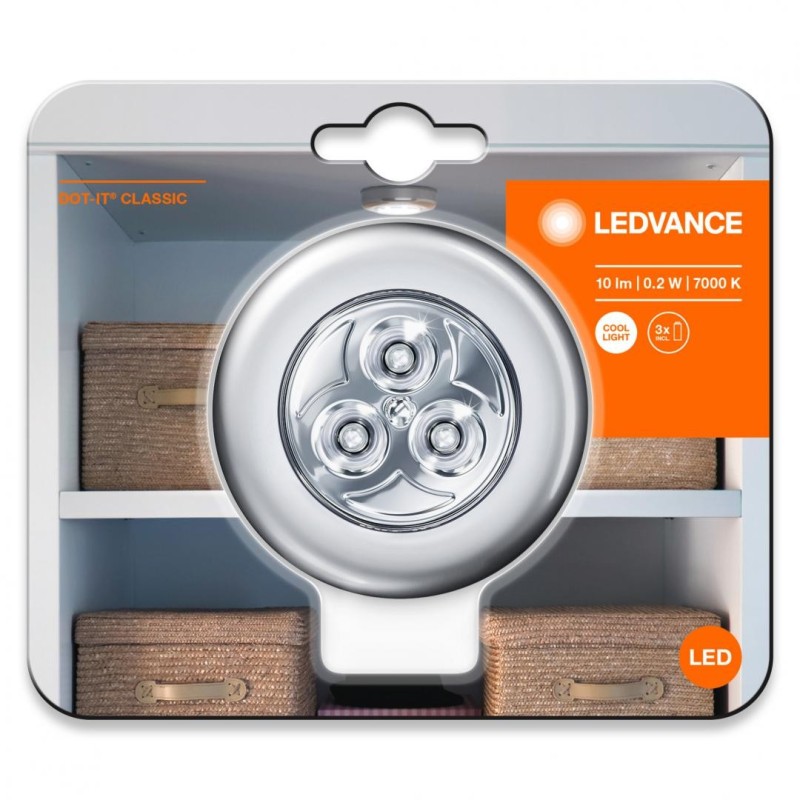 Lampa led portabila pe baterii 3xlr3 incluse ledvance dot-it classic 0.2w 10 lm lumina rece