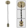 Pendul vivalux retro antique brass e27 max. 60w textil/metal ip20 Ø100mm cablu dublu negru 1m