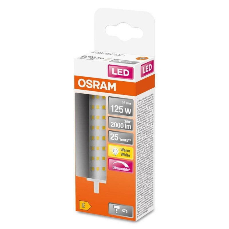 Bec led osram dim line r7s 16w (125w) 2000 lm lumina calda (2700k) dimabila 118mm