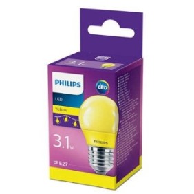 Bec led philips colored yellow p45 e27 3.1w (25w) lumina galbena