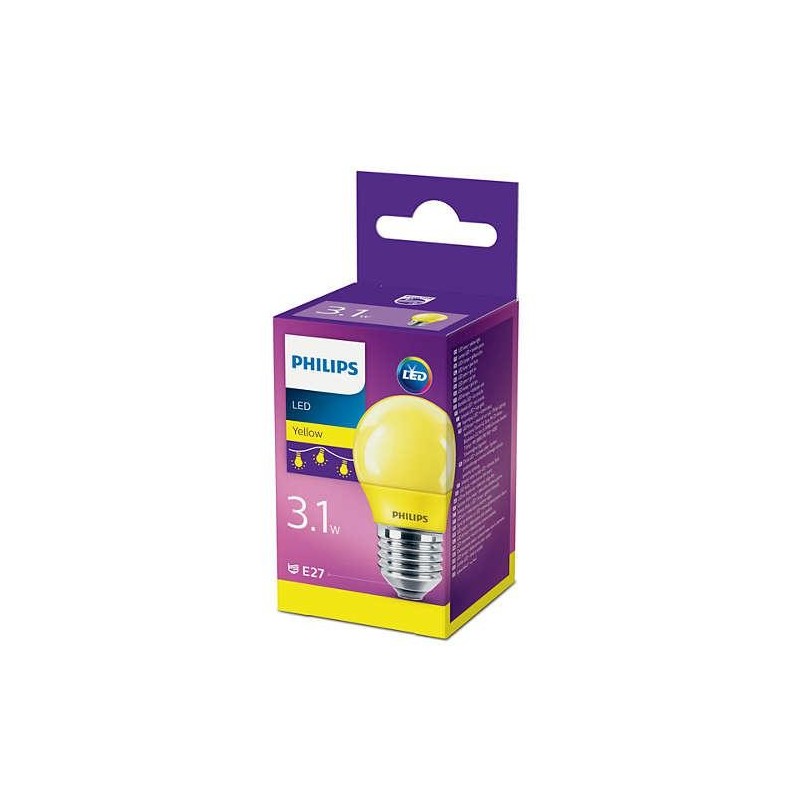 Bec led philips colored yellow p45 e27 3.1w (25w) lumina galbena