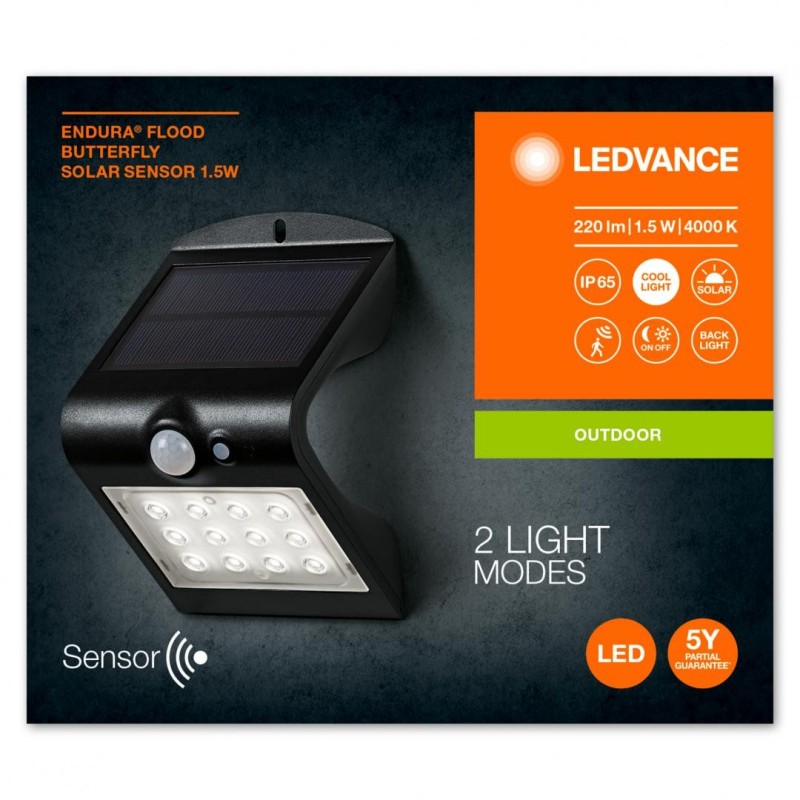 Aplica led pentru exterior solara cu baterie li-ion cu senzor de miscare si lumina ledvance