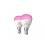 2 becuri led rgb inteligente philips hue p45 bluetooth e14 5.1w 470 lm lumina alba