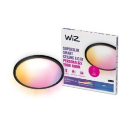 Plafoniera led rgb wiz superslim wi-fi control vocal 22w 2600 lm lumina alba si color