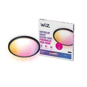 Plafoniera led rgb wiz superslim wi-fi control vocal 32w 3750 lm lumina alba si color