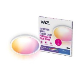 Plafoniera led rgb wiz superslim wi-fi control vocal 32w 3750 lm lumina alba si color