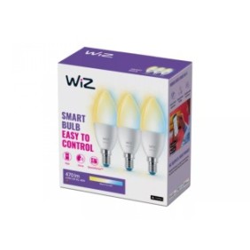 3 becuri led inteligente wiz connected whites c37 wi-fi e14 4.9w (40w) 470 lm lumina