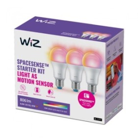 3 becuri led rgb inteligente wiz connected colors a60 wi-fi e27 8.8w (60w) 806 lm