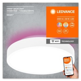 Plafoniera led rgb inteligenta ledvance smart+ wifi orbis backlight 350 28w 2400 lm lumina alba