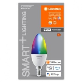 Bec led rgb inteligent ledvance smart+ wifi candle multicolour b40 e14 4.9w (40w) 470 lm