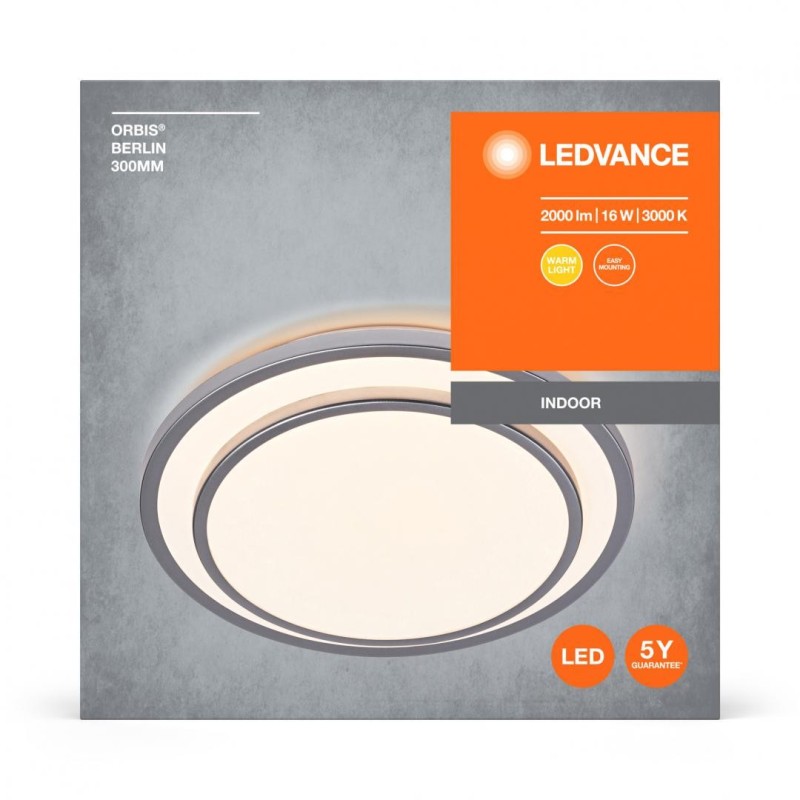 Plafoniera led ledvance orbis berlin 300 16w 2000 lm lumina calda (3000k) ip20 Ø30cm metal/plastic