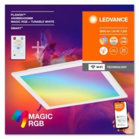 Panou led rgb inteligent ledvance smart+ wifi panel magic cu telecomanda 24w 2650 lm lumina