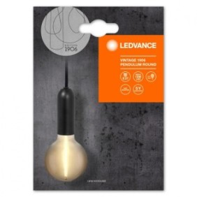 Pendul ledvance vintage 1906 round negru e27 max. 15w led metal ip20 Ø100mm cablu 1.5m