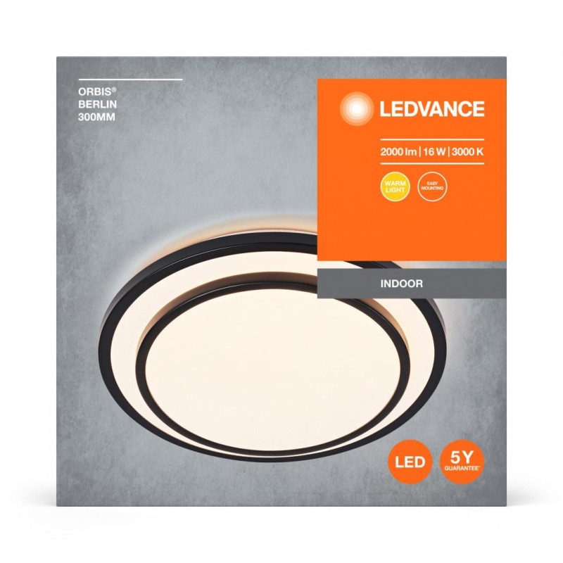 Plafoniera led ledvance orbis berlin 300 16w 2000 lm lumina calda (3000k) ip20 Ø30cm metal/plastic