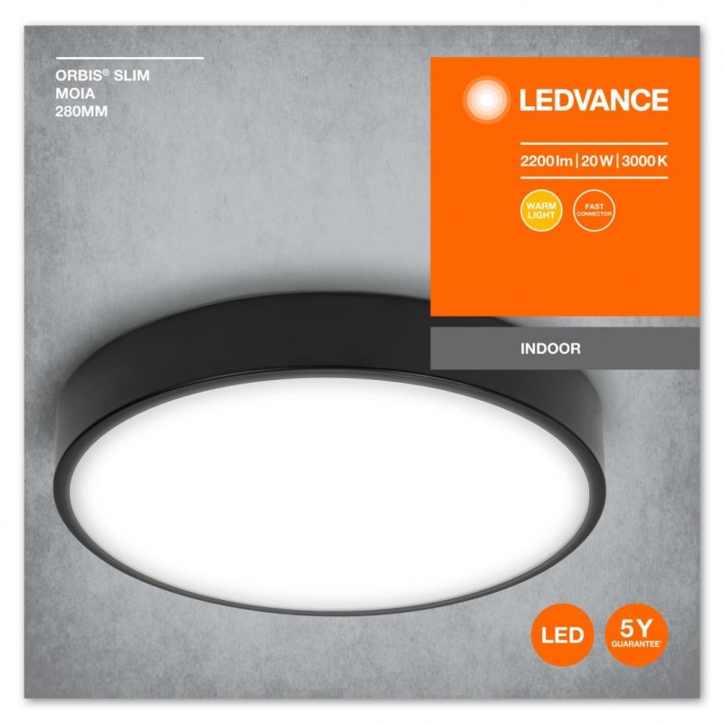 Plafoniera led ledvance orbis slim moia 280 20w 2200 lm lumina calda (3000k) ip20 Ø28cm