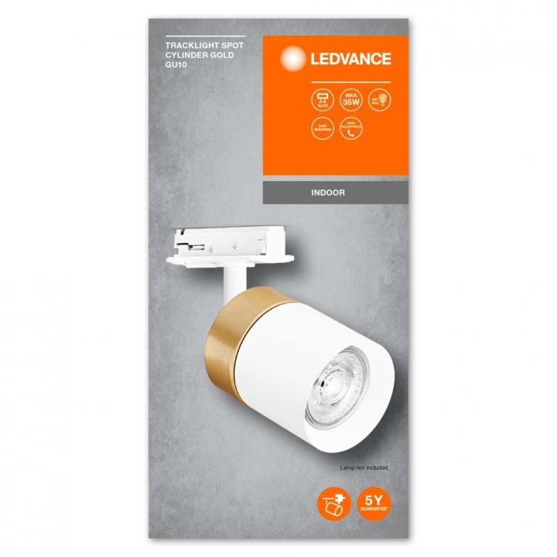 Spot cu montaj pe sina ledvance tracklight gold cylinder 1xgu10 (neinclus) max 35w ip20 reglabil