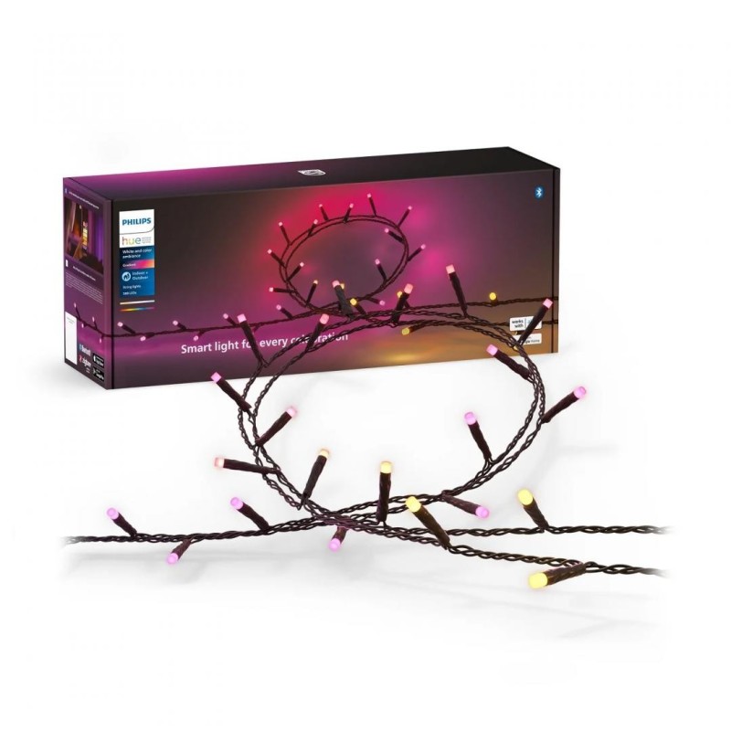 Ghirlanda inteligenta led rgb philips hue festavia 500 led-uri  24v 28w lumina alba si color