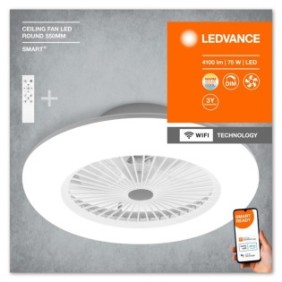Plafoniera led inteligenta cu ventilator ledvance smart+ wifi ceiling fan cu telecomanda 75w 4100 lm
