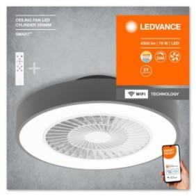 Plafoniera led inteligenta cu ventilator ledvance smart+ wifi ceiling fan cu telecomanda 78w 4500 lm