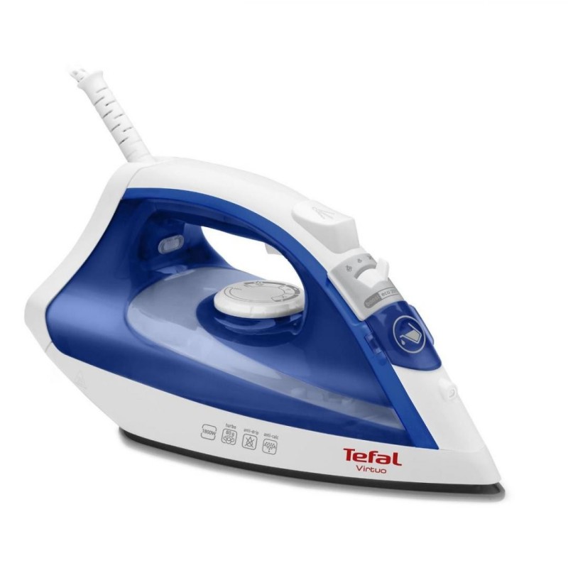 Fier de calcat tefal fv1711e0 1800w 80g/min nonstick alb/albastru