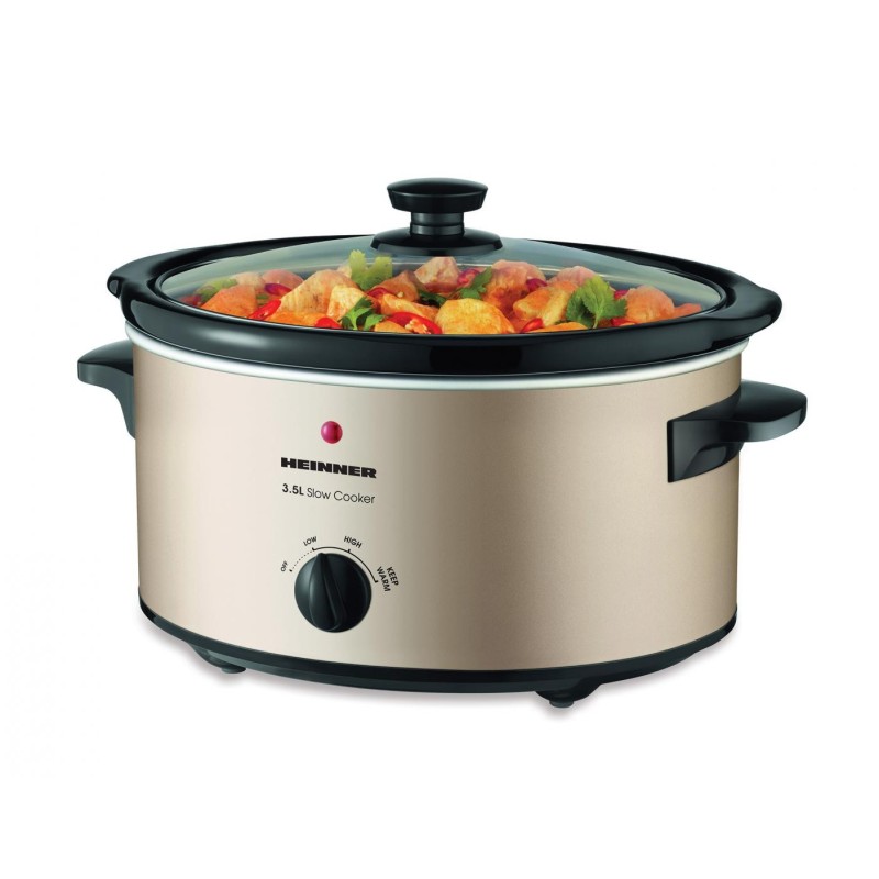 Slow cooker heinner hsck-c35cr capacitate: 3.5l vas ceramic detasabil 2 setari de temperatura: low si