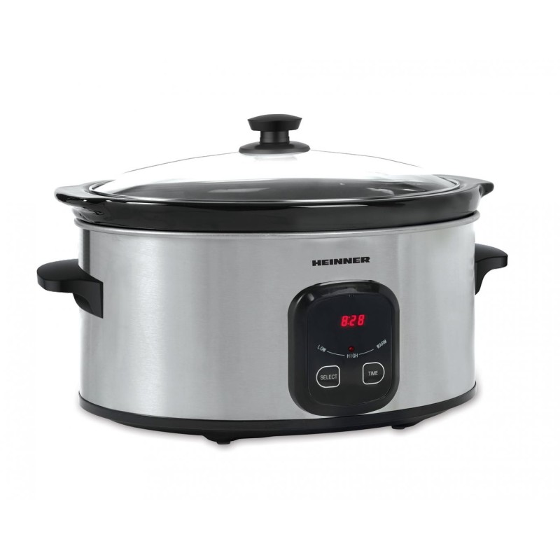 Slow cooker heinner hsck-c57ix capacitate: 5.7l vas ceramic detasabil control electronic timer si display led