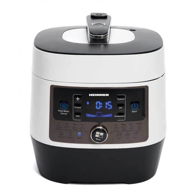 Multicooker cu gatire la presiune heinner hpck-6wh capacitate maxima: 5.5l capacitate neta de gatire: 3.3l