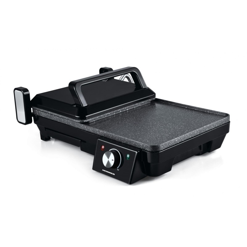 Grill electric cu 2 placi heinner heg-f20002p 2000w placi din aluminiu turnat cu acoperire non-stick