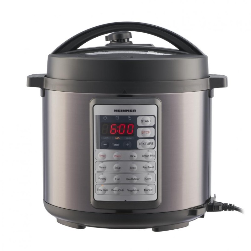 Multicooker cu gatire la presiune heinner hpck-38bk capacitate maxima: 5.7l capacitate neta de gatire: 3.8l