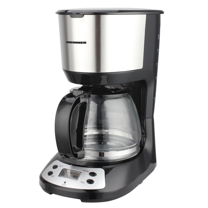 Cafetiera digitala heinner silver chatt hcm-d750gcss 750w 1.25l capacitate control electronic display lcd filtru si