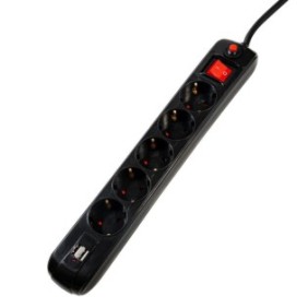 Prelungitor spacer schuko x 5 conectare prin schuko (t) usb x 2 cablu 1.8 m