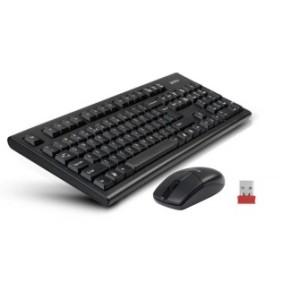 Kit tastatura + mouse a4tech 3100n wireless negru tastatura gr-85 us layout mouse g3-220n v-track