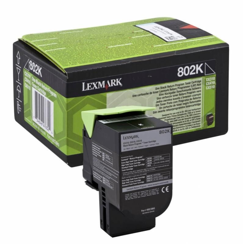 Toner lexmark 80c20k0 black 1 k cx310dn  cx310n  cx410de cx410de with 3 year onsite service