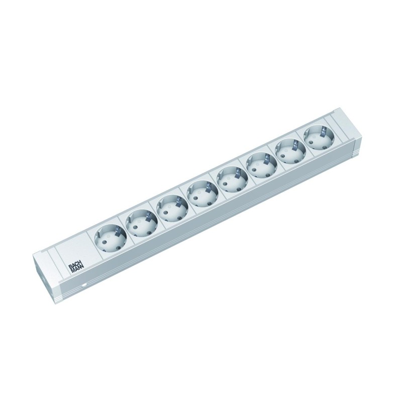 Bachmann it pdu 8 x prize schuko 1u impamantare fara intrerupator 2 metri alb aluminiu