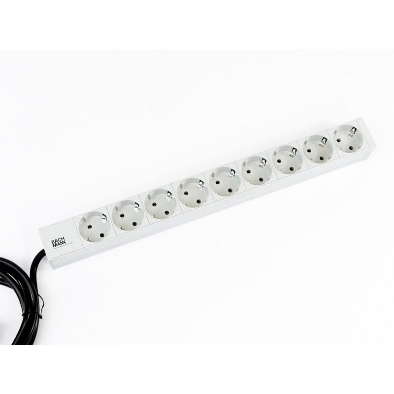 Bachmann it pdu 9x prize schuko in schuko  impamantare fara intrerupator 2 metri ral 7035