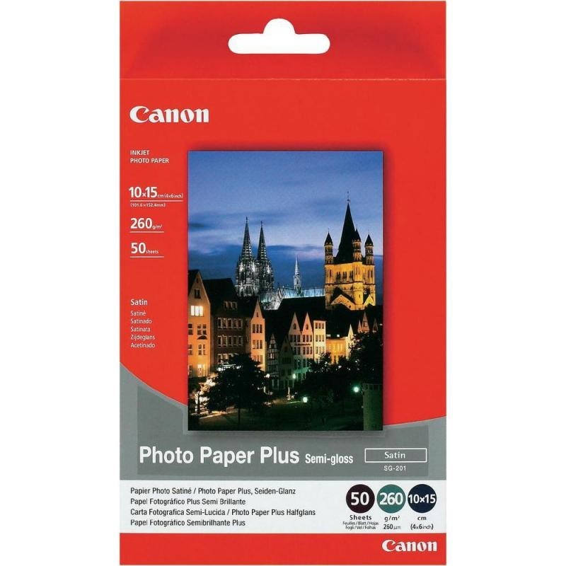 Hartie foto canon sg-201s dimensiune 10x15 cm 100 coli tip semi-glossy greutate 170g/m2