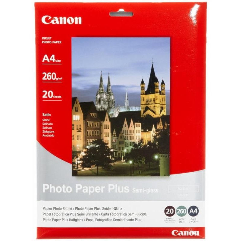 Hartie foto canon sg-201 a4 dimensiune a4 20 coli tip semi-glossy greutate 260g/m2