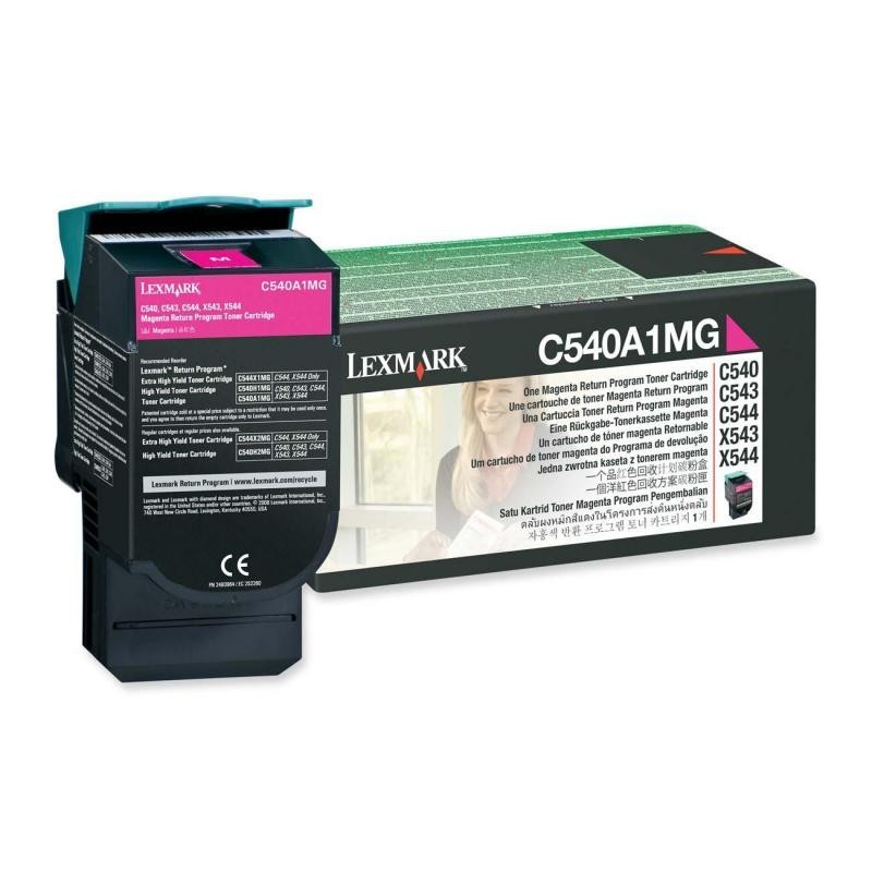 Toner lexmark c540a1mg magenta 1 k c540n  c543dn  c544dn c544dtn  c544dw  c544n  c546dtn  x543dn  x544dn