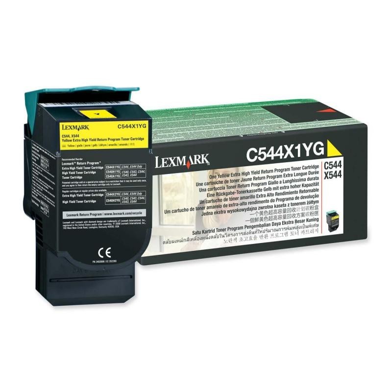 Toner lexmark c544x1yg yellow 4 k c544dn  c544dtn  c544dw c544n  c546dtn  x544dn  x544dtn  x544dw  x544n