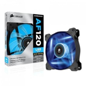 Cooler carcasa corsair af120 led blue quiet edition high airflow 120x25mm 3pin twin pack