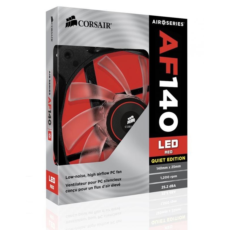 Ventilator carcasa corsair af140 led red quiet edition high airflow 140x25mm 3pin