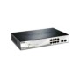 D-link switch dgs-1210-10p 8 porturi gigabit poe 802.3af poe budget78w 2 porturi combo 1000baset/sfp capacity