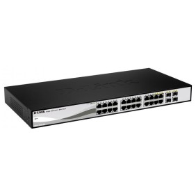 D-link switch dgs-1210-24 20 porturi gigabit 4 porturi combo1000baset/sfp capacity 48gbps 8k mac 19 rackmount