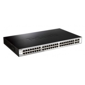 D-link switch dgs-1210-52 48 porturi gigabit 4 porturi sfp capacity104gbps 16k mac 19 rackmount websmart