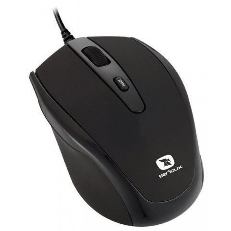 Mouse serioux cu fir optic pastel 3300 1000dpi negru ambidextru blister usb