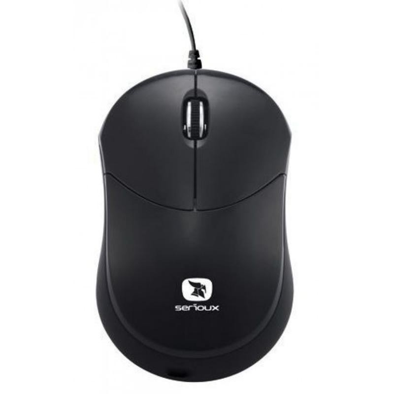 Mouse serioux cu fir optic rainbow 680 1000dpi negru ambidextru blister mini usb