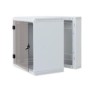 Rack de perete triton sectiune simpla 9u 600mm adancime usa sticla panouri laterale fixe sectiuni