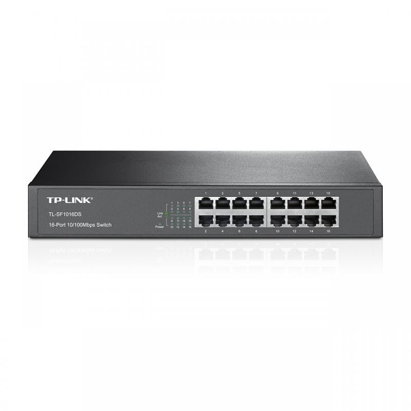 Switch tp-link tl-sf1016ds 16 porturi 10/100mbps 1u 13 rackmount metal