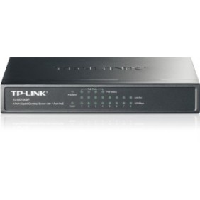 Switch tp-link tl-sg1008p 8 porturi gigabit 4 porturi poe ieee 802.3af metal poe budget 53w