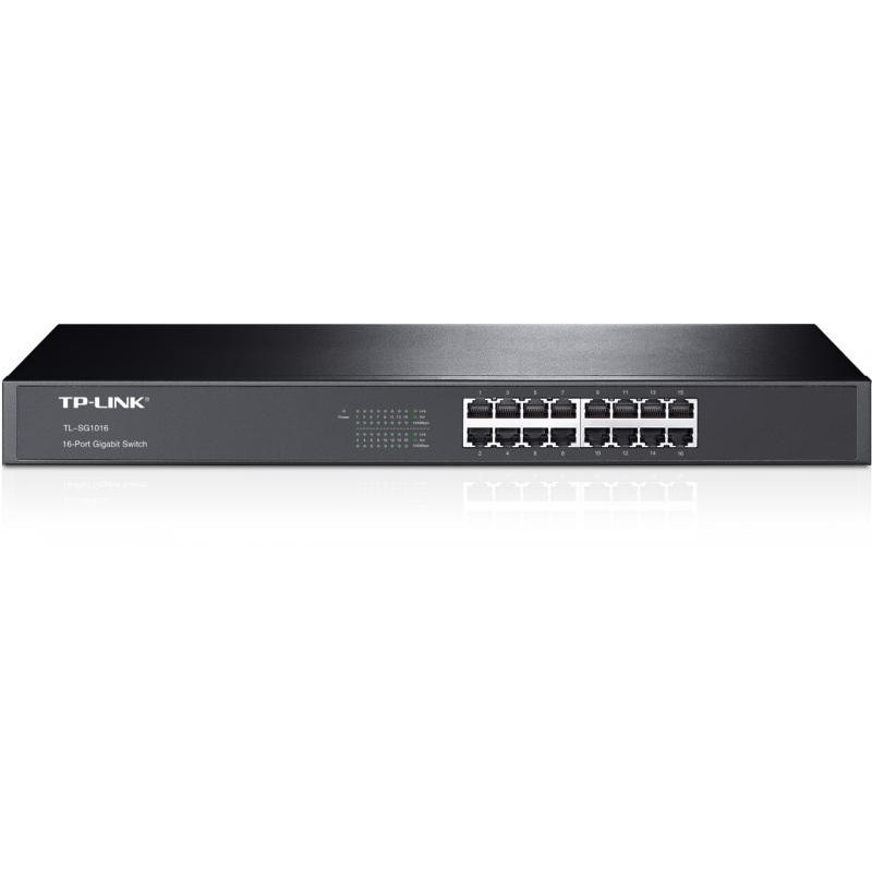 Switch tp-link tl-sg1016 16 porturi gigabit 1u 19 rackmount 32gbps capacity flow control